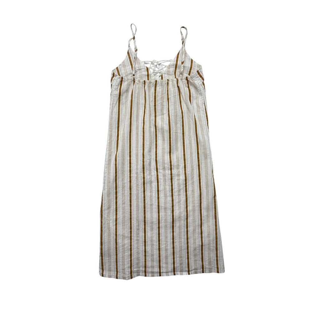 Morrisday The Label Undivided Striped Tank Top 100% Cotton Costal White Tan 6 S - Picture 5 of 8